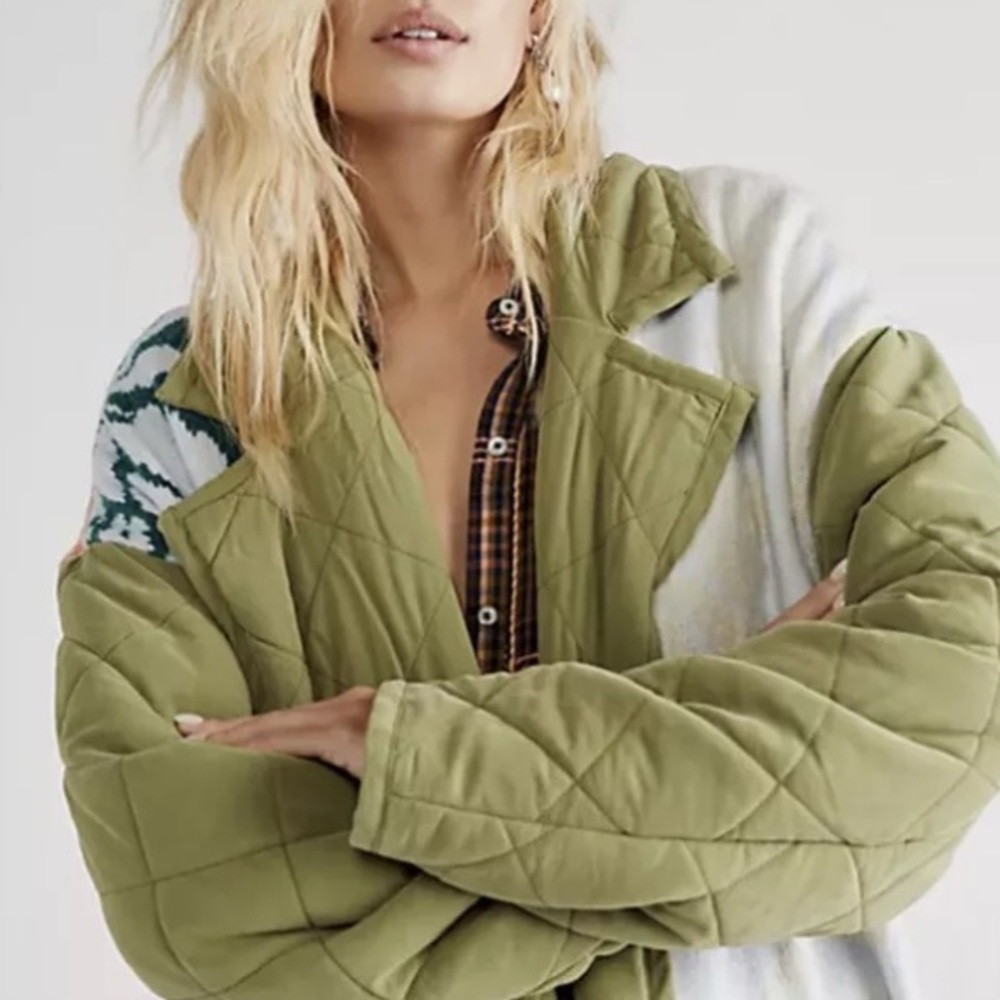 NWT Free People Home Sweet Home Coat Quilted Sweater Duster Jacket SZ S Z450 - Picture 3 of 5